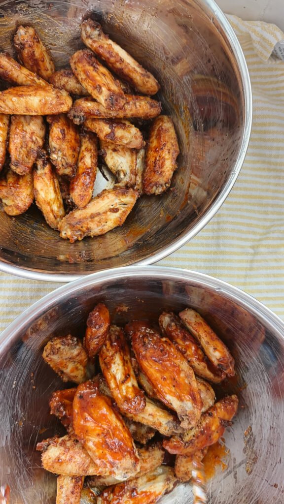wings tossed in sweet and spicy korean sauce